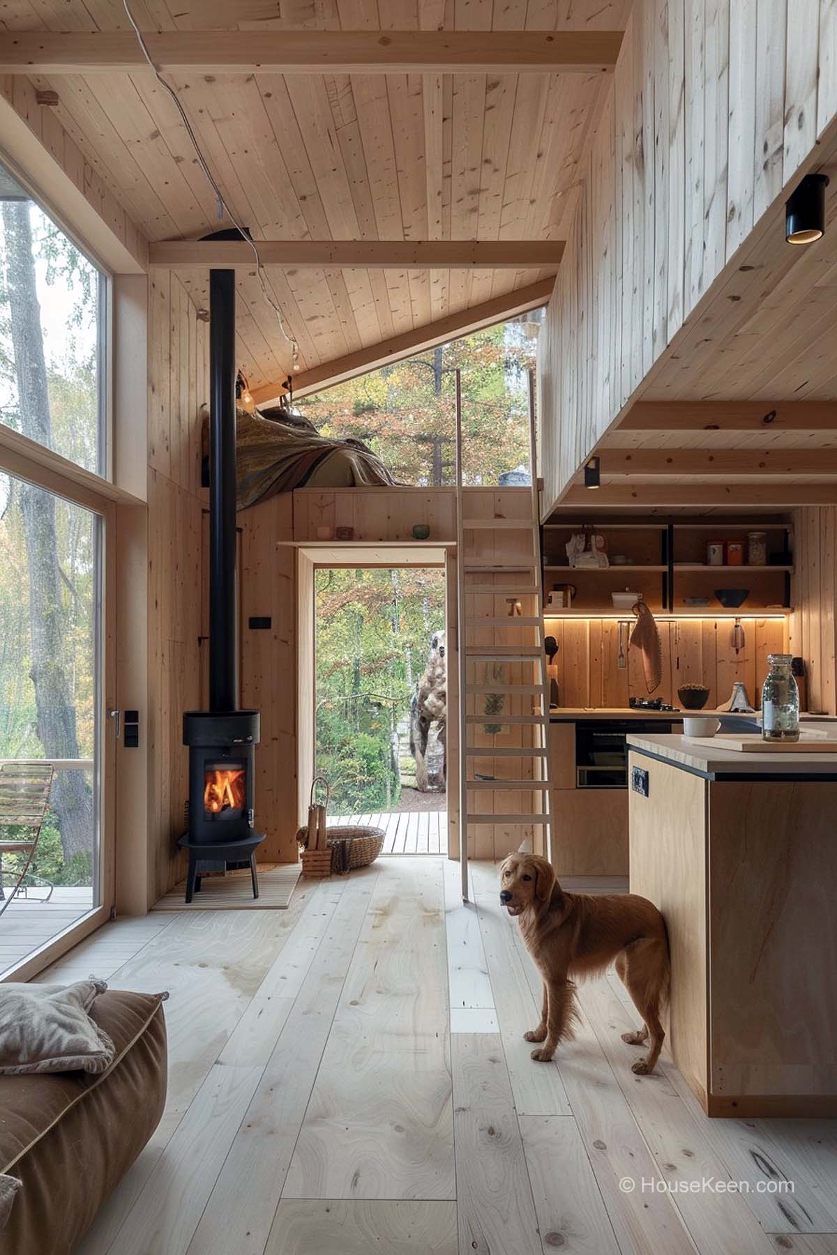 Tiny House With Outdoor Fireplace